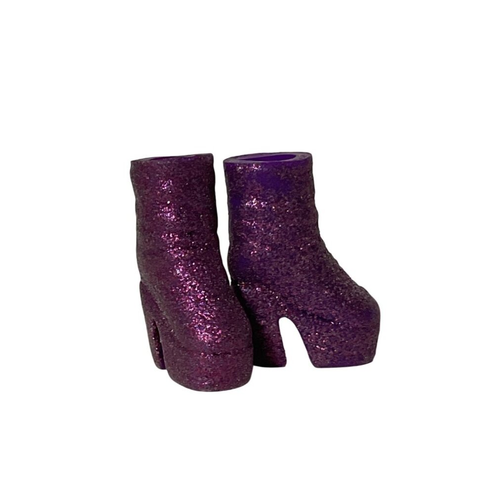1999 On Stage Baby Spice Girls Purple High Heel Boot Shoes 1.5"